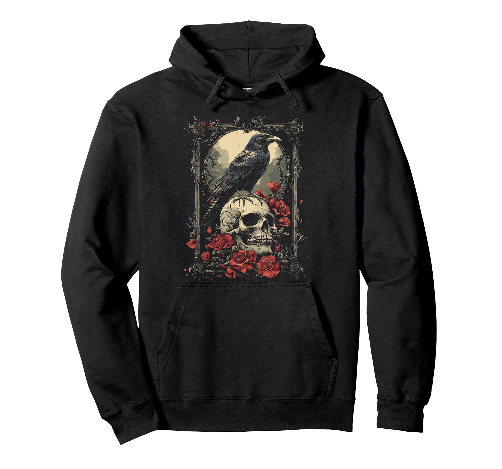 Raven Crow Y2K Grunge Aesthetic Dark Hoodie - Aesthetic Graphic for Adults - T-Shirt, Sweatshirt, Hoodie