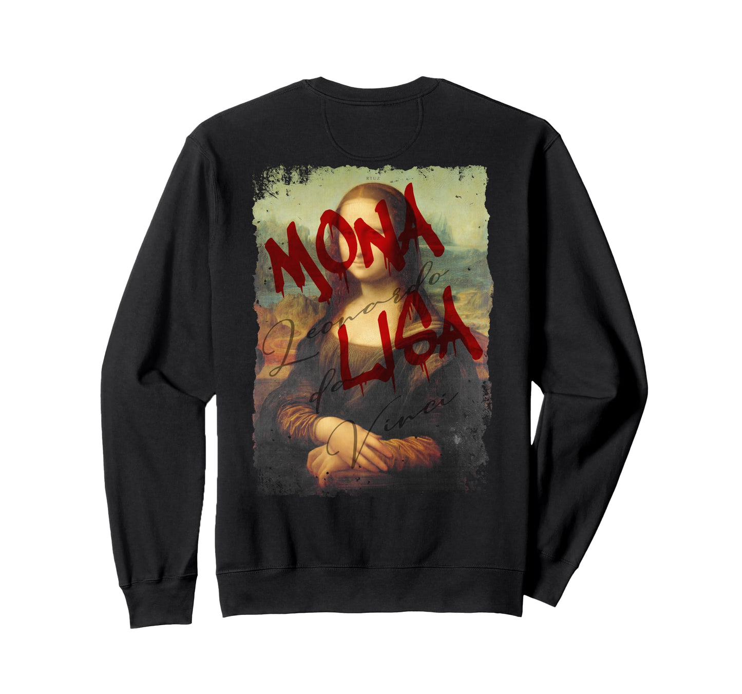 Mona Lisa Art Y2K Back Streetwear Sweatshirt - Minimalist Print Men Women - T-Shirt, Sweatshirt, Hoodie
