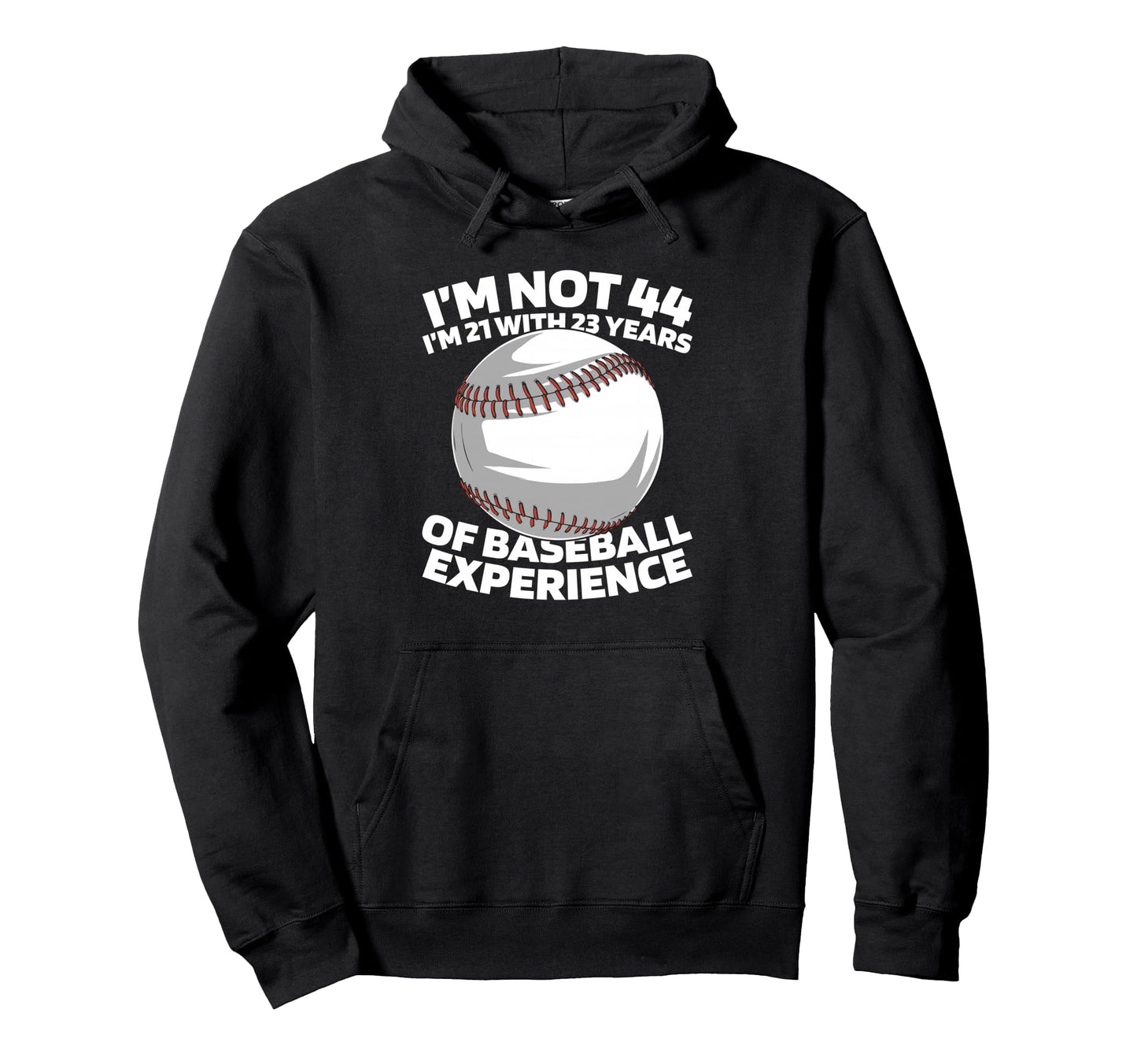 44 Years Old Baseballer Team Player Hoodie - Unique Graphic for Adults - T-Shirt, Sweatshirt, Hoodie