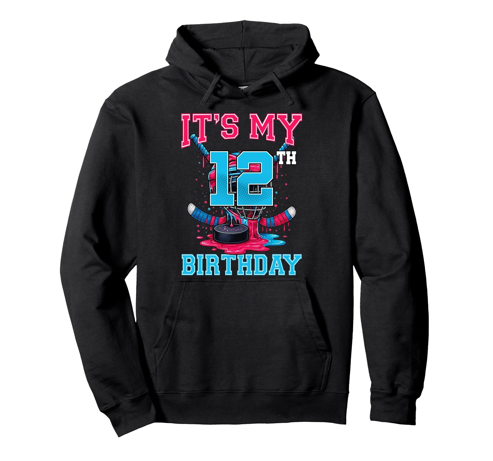Its My 12Th Birthday Hockey 12 Year Hoodie - Casual Everyday Wear Unisex - T-Shirt, Sweatshirt, Hoodie
