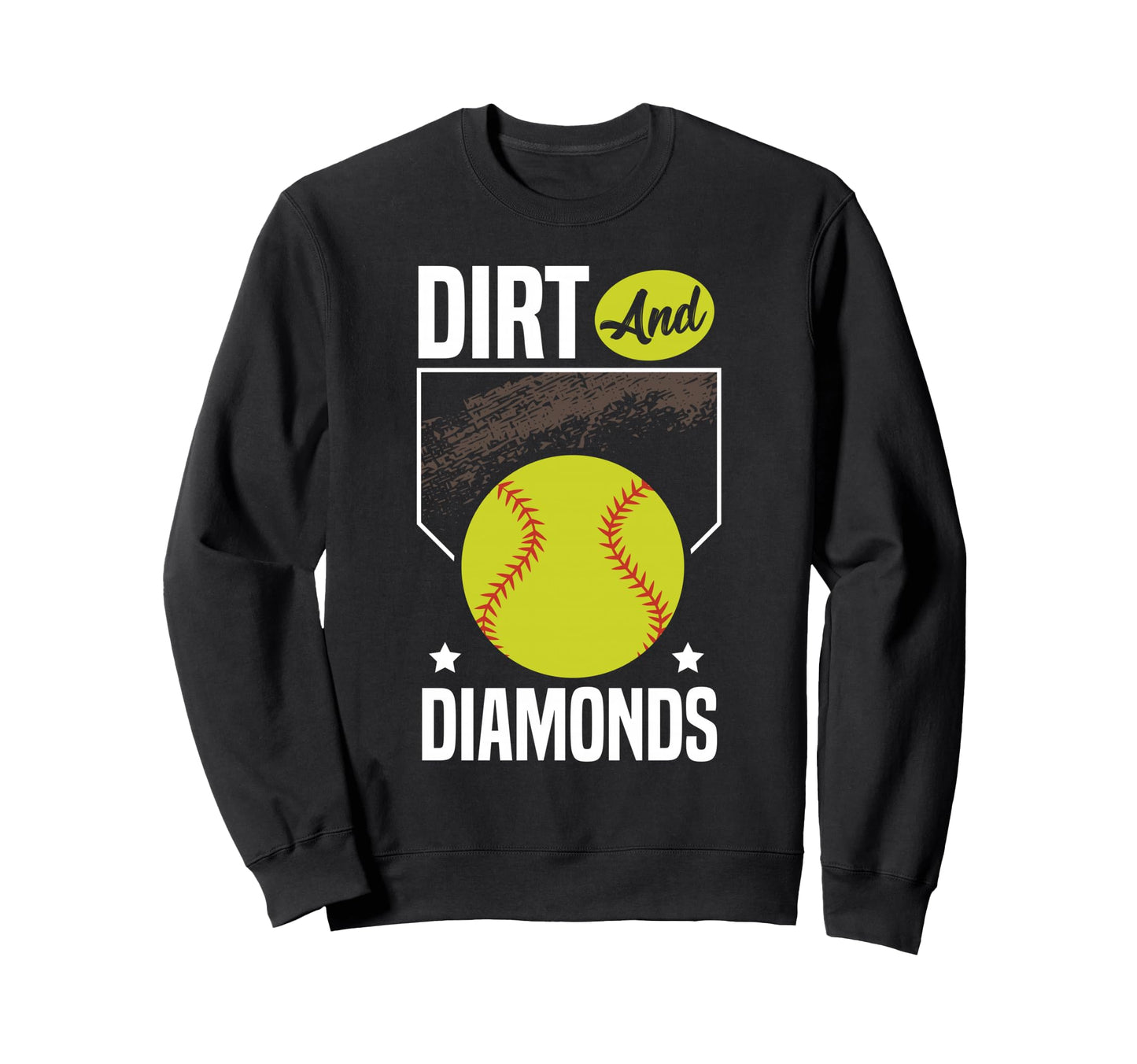 Softball Dirt And Diamonds Funny Sweatshirt - Aesthetic Graphic Men Women - T-Shirt, Sweatshirt, Hoodie