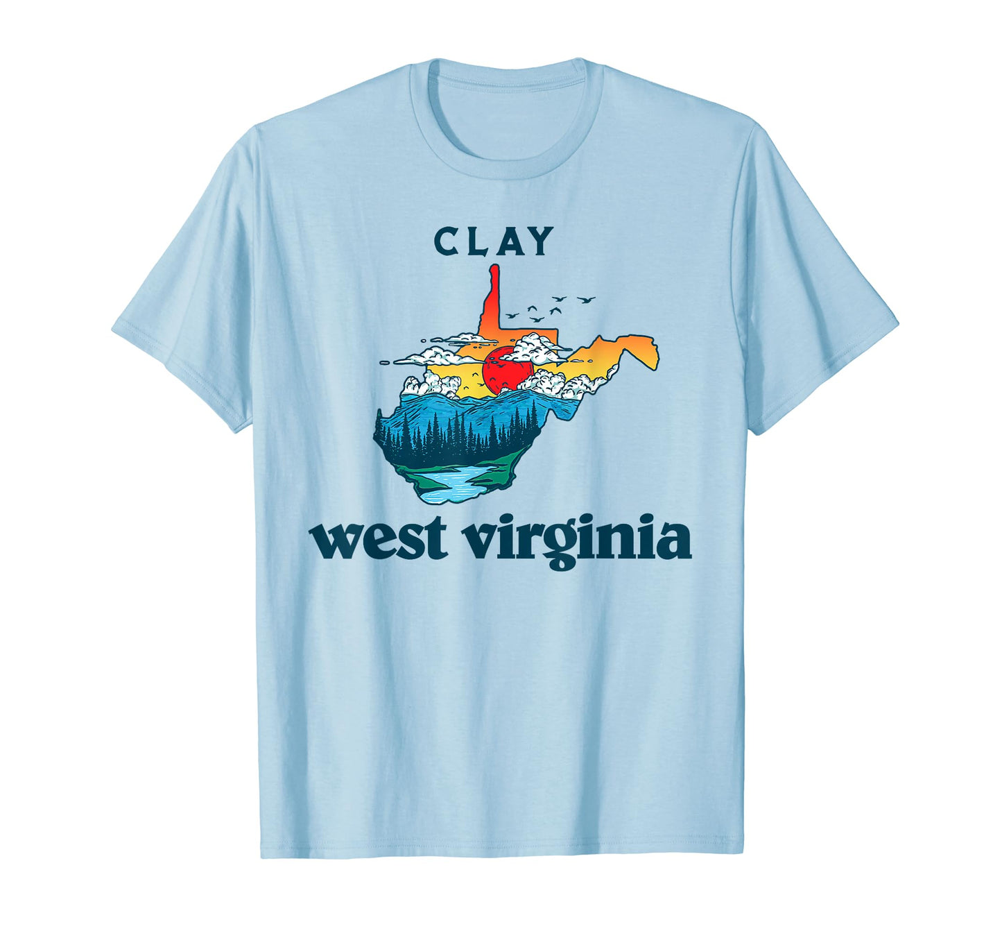 Clay West Virginia Outdoors Mountain Mama T-Shirt - Custom Art Print Unisex - T-Shirt, Sweatshirt, Hoodie