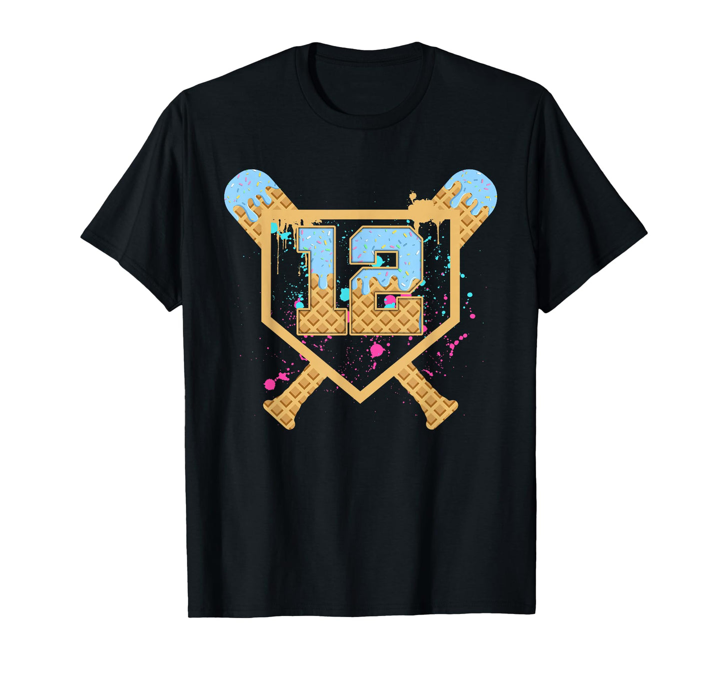 Baseball 12 Year Old Ice Cream T-Shirt - Fun Novelty Design for Adults - T-Shirt, Sweatshirt, Hoodie
