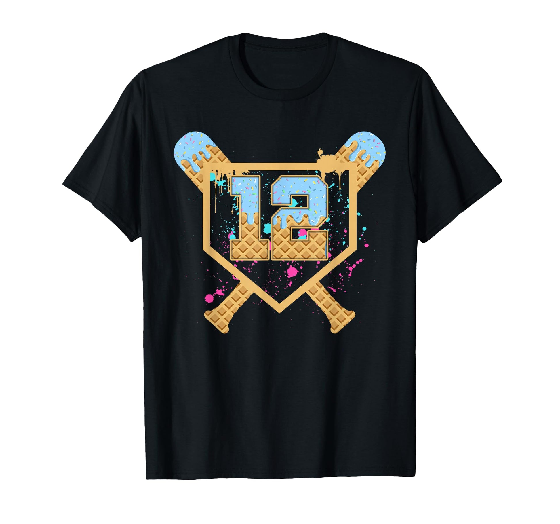 Baseball 12 Year Old Ice Cream T-Shirt - Fun Novelty Design for Adults - T-Shirt, Sweatshirt, Hoodie