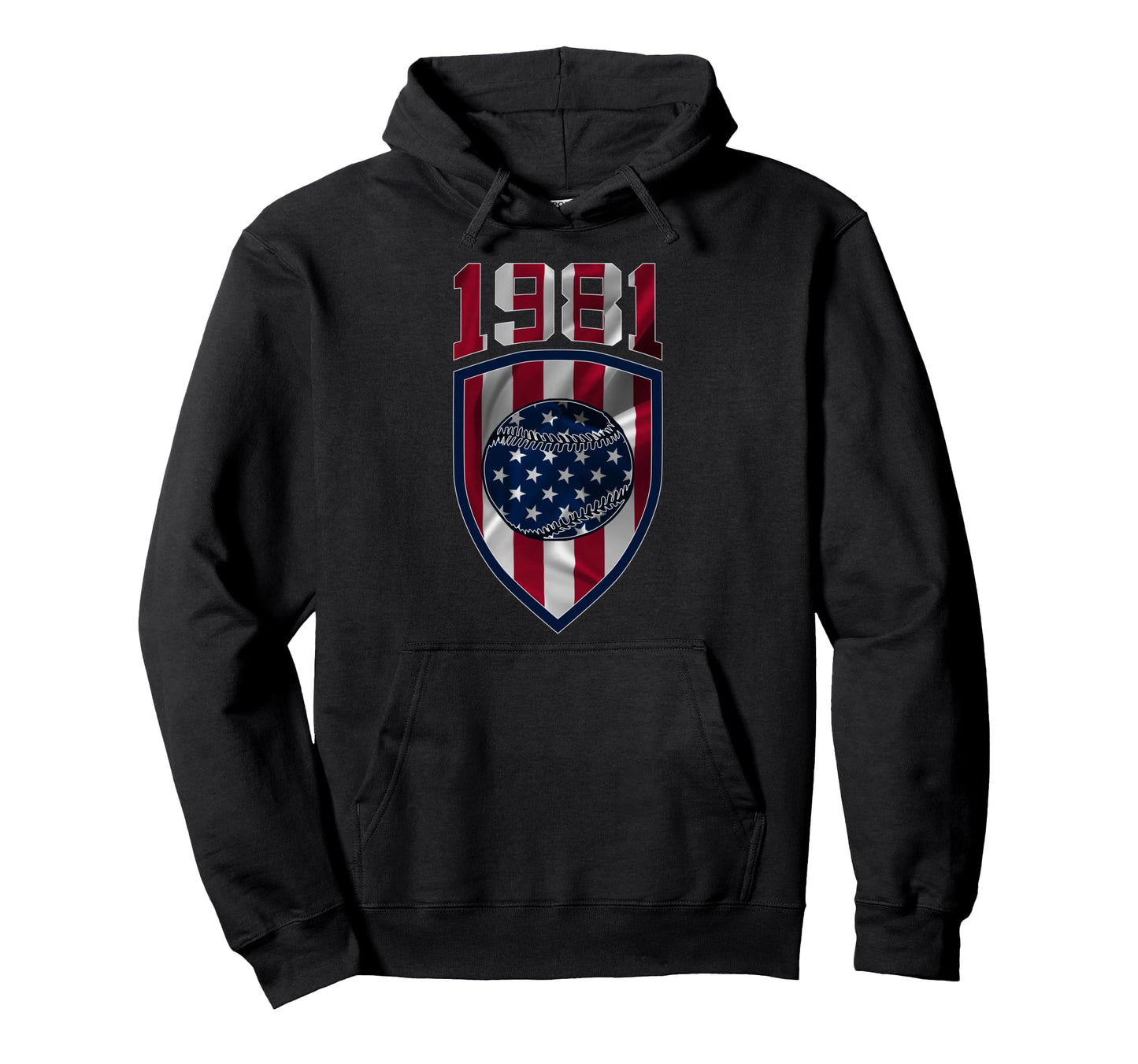 1981 Baseball 45Th Birthday Hoodie - Casual Everyday Wear for Adults - T-Shirt, Sweatshirt, Hoodie
