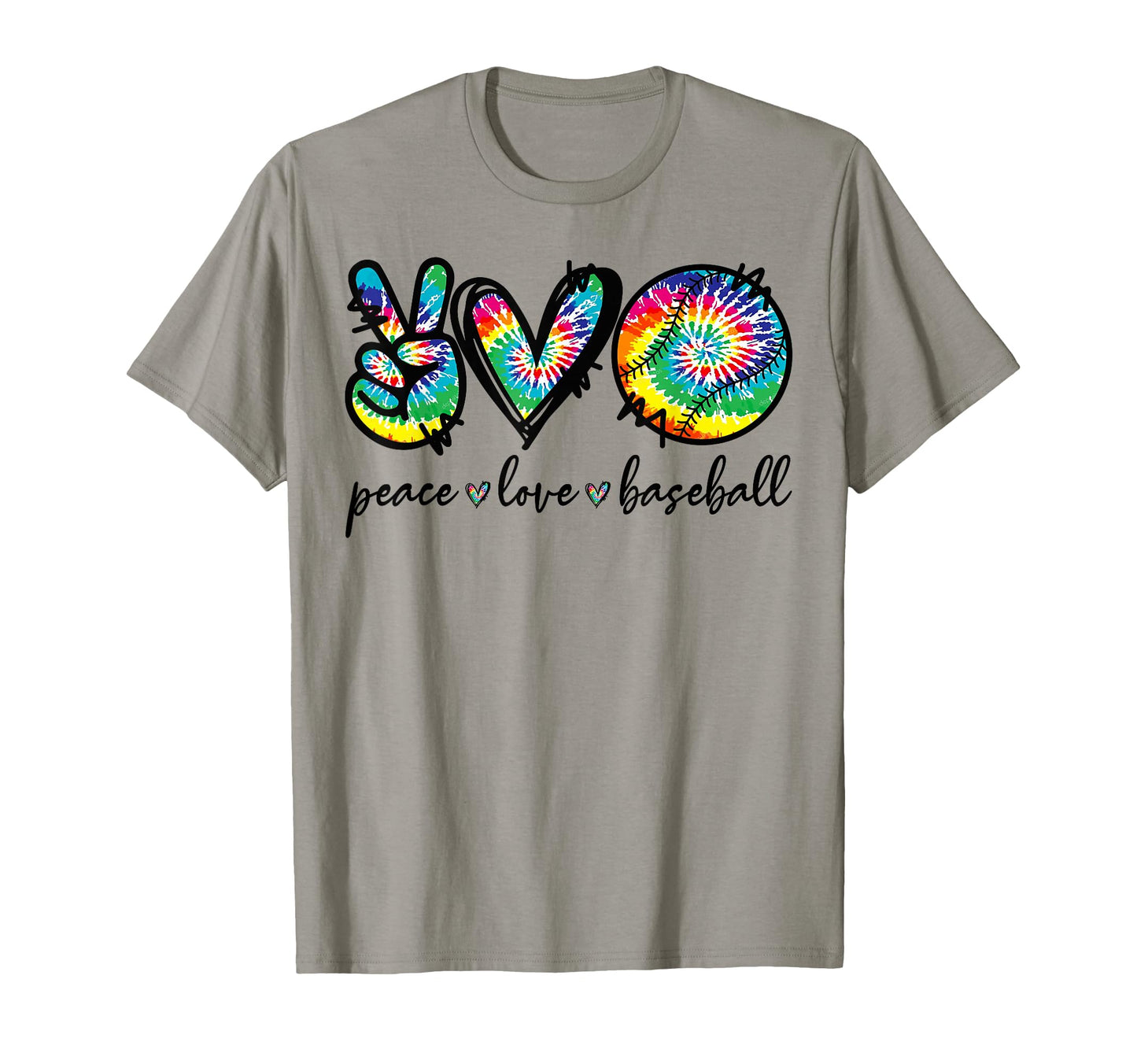 Peace Love Baseball Player Tie T-Shirt - Casual Everyday Wear for Adults - T-Shirt, Sweatshirt, Hoodie