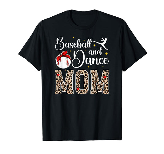 Baseball And Dance Mom Leopard Dancer T-Shirt - Trendy Graphic for Adults - T-Shirt, Sweatshirt, Hoodie