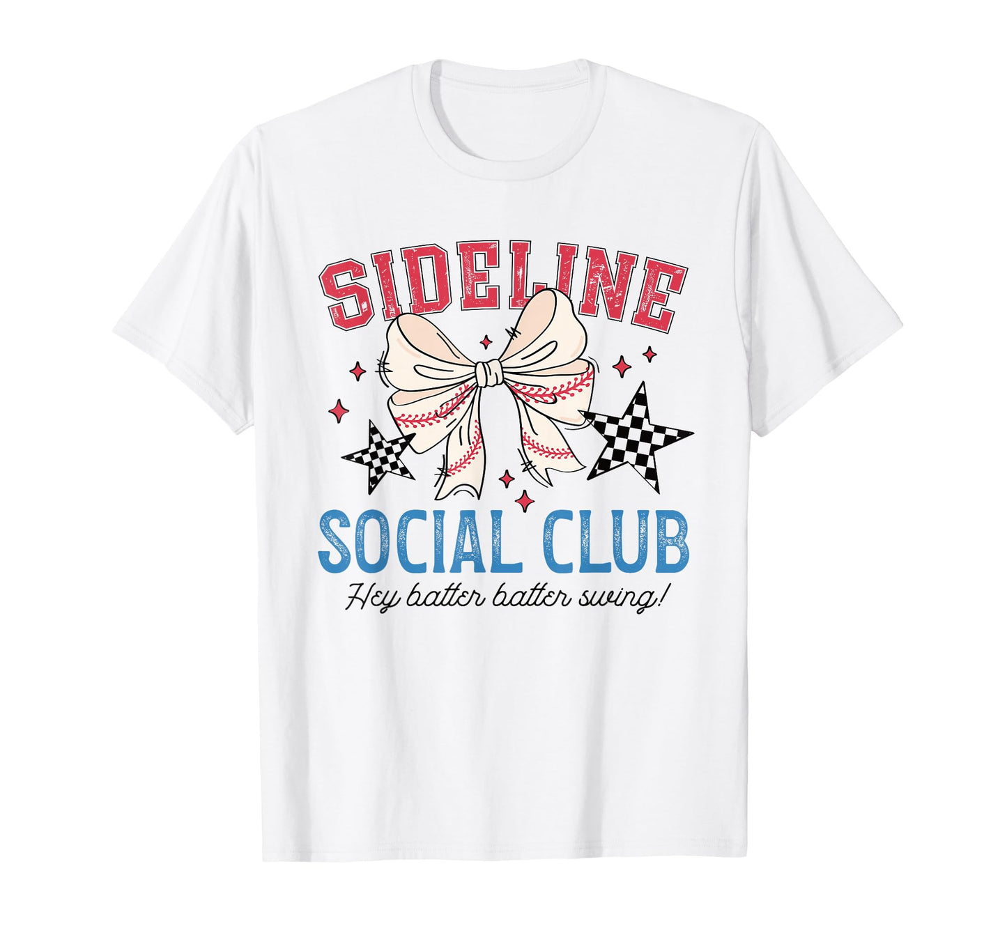 Sideline Social Club Bow Baseball T-Shirt - Aesthetic Graphic for Adults - T-Shirt, Sweatshirt, Hoodie