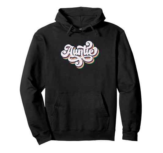 Auntie Script Hand Lettering Hoodie - Casual Everyday Wear Unisex - T-Shirt, Sweatshirt, Hoodie