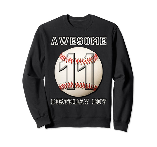11 Years Old Baseball Themed 11Th Sweatshirt - Graphic Print Men Women - T-Shirt, Sweatshirt, Hoodie