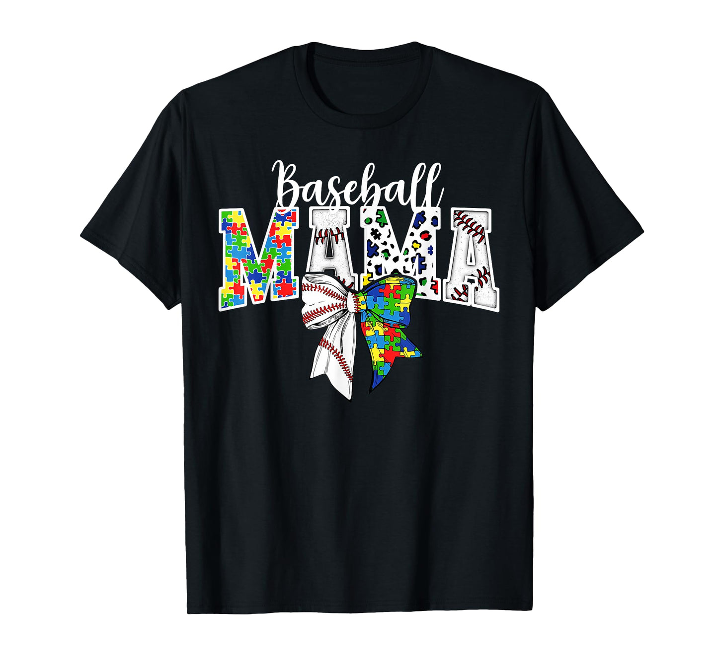 Autism Awareness Baseball Mama Coquette T-Shirt - Graphic Print Men Women - T-Shirt, Sweatshirt, Hoodie