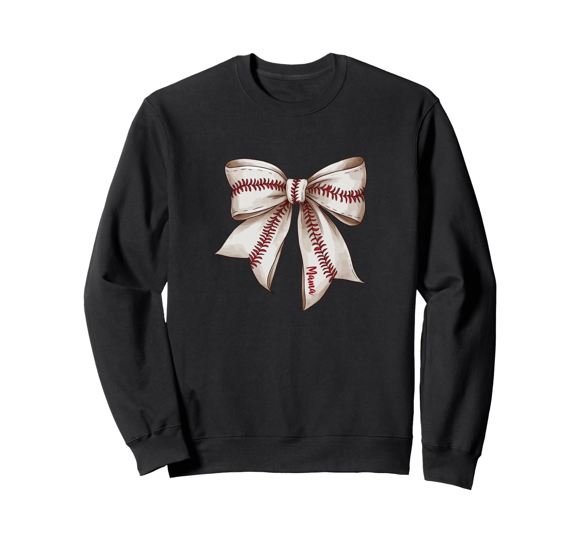 Baseball Mama Bow Mom Sweatshirt - Minimalist Print Unisex - T-Shirt, Sweatshirt, Hoodie