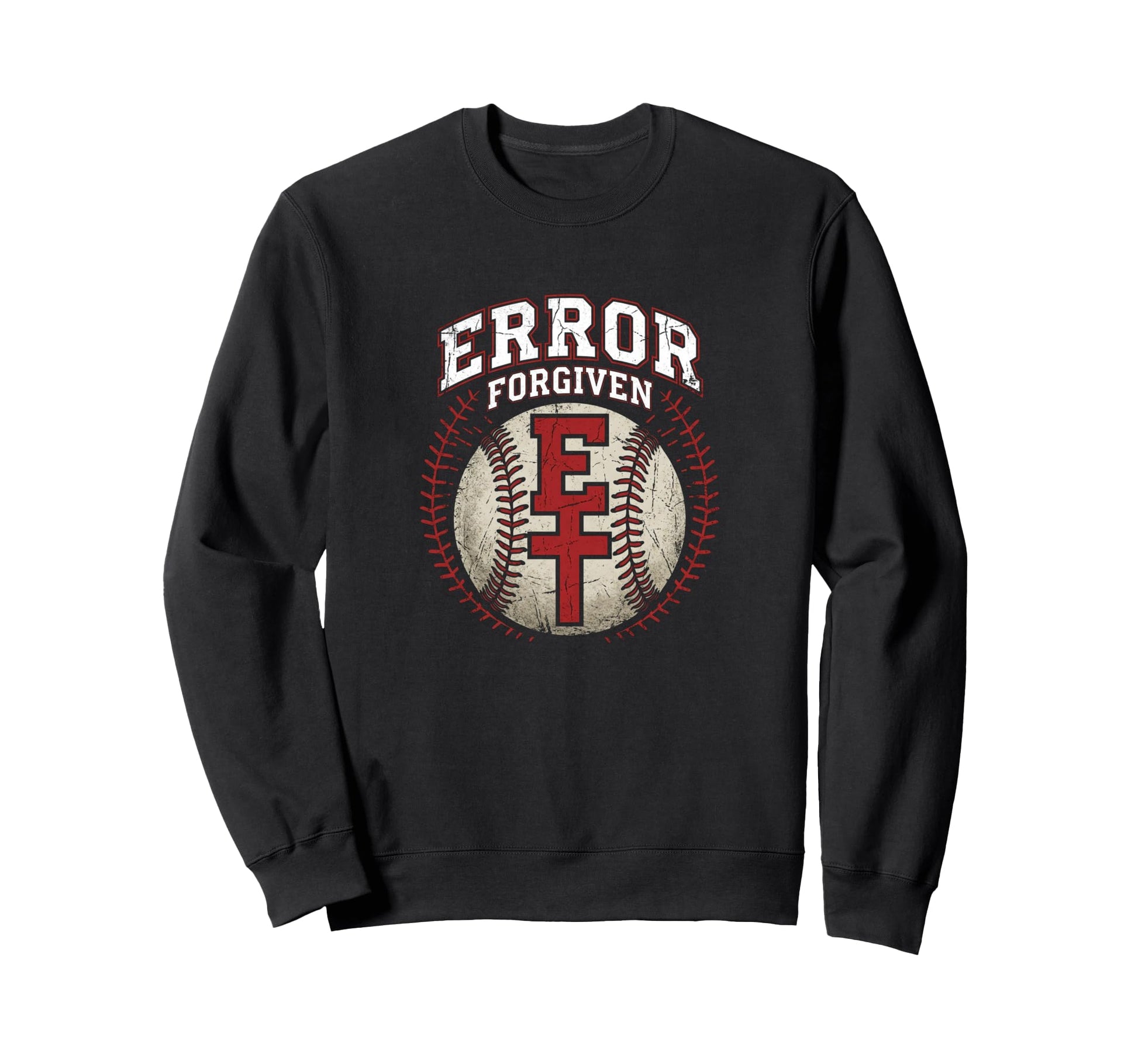 Error Forgiven Christian Baseball Faith Sweatshirt - Graphic Print Unisex - T-Shirt, Sweatshirt, Hoodie