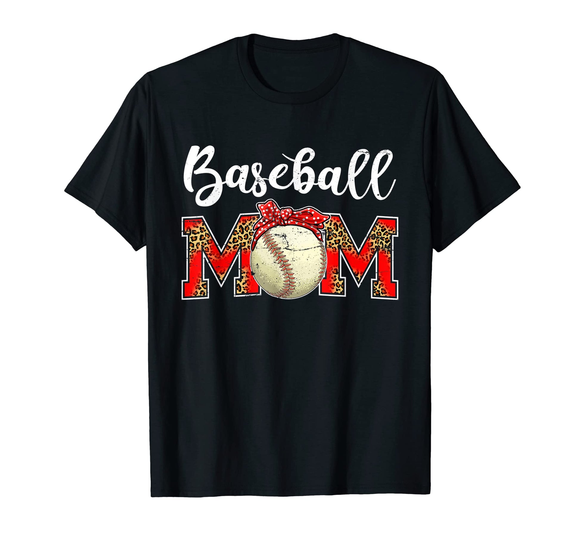 Baseball Mom Leopard Game Day Mom Life T-Shirt - Minimalist Print Unisex - T-Shirt, Sweatshirt, Hoodie