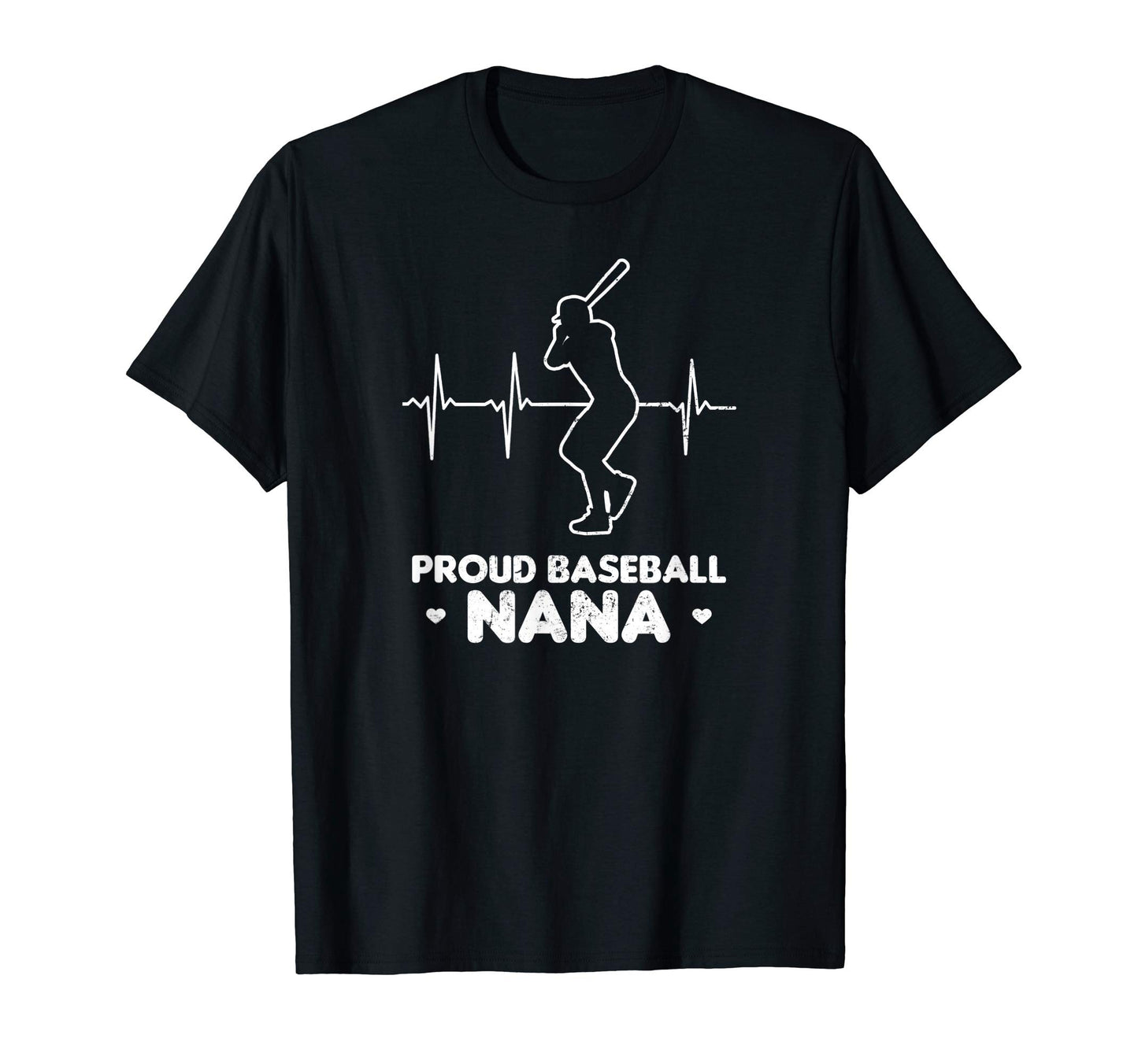 Nana Baseball Heartbeat Ecg Gift T-Shirt - Casual Everyday Wear for Adults - T-Shirt, Sweatshirt, Hoodie