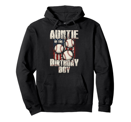 Auntie Birthday Matching Baseball Hoodie - Custom Art Print Men Women - T-Shirt, Sweatshirt, Hoodie