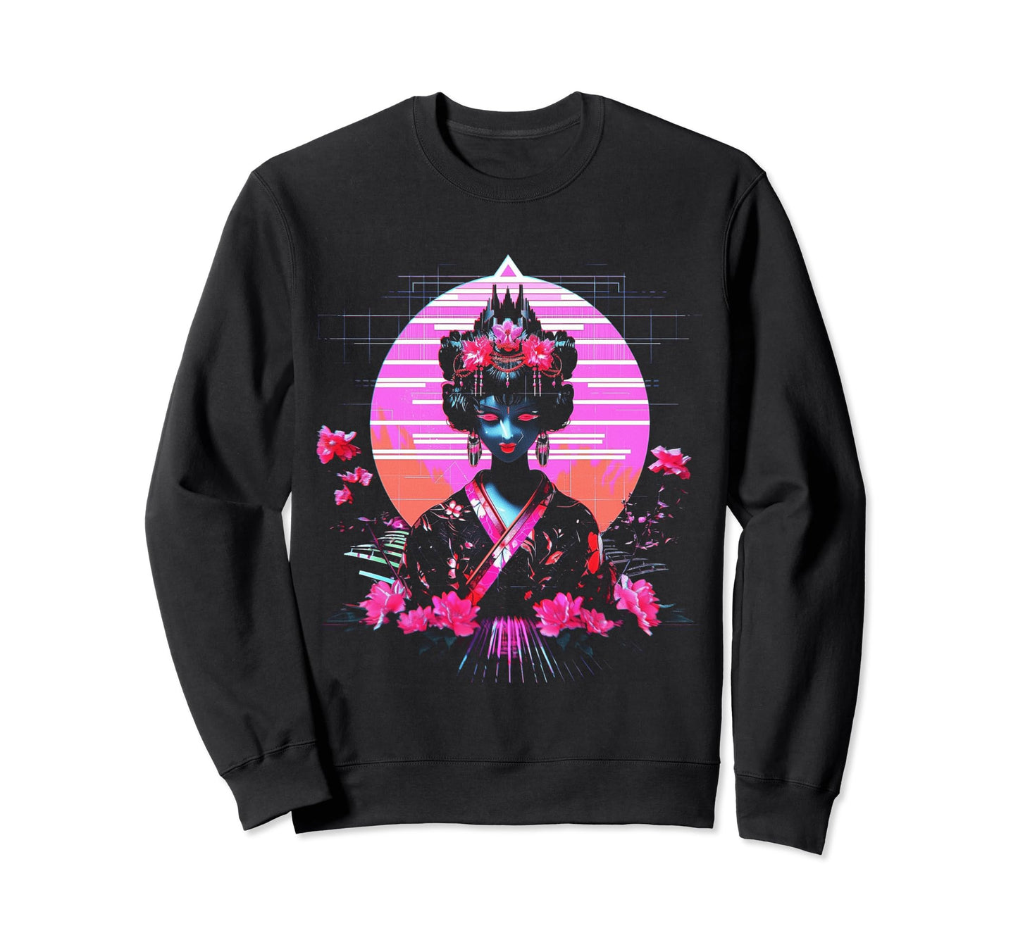 Vaporwave Geisha 80S Synthwave 11 Sweatshirt - Streetwear Style Unisex - T-Shirt, Sweatshirt, Hoodie