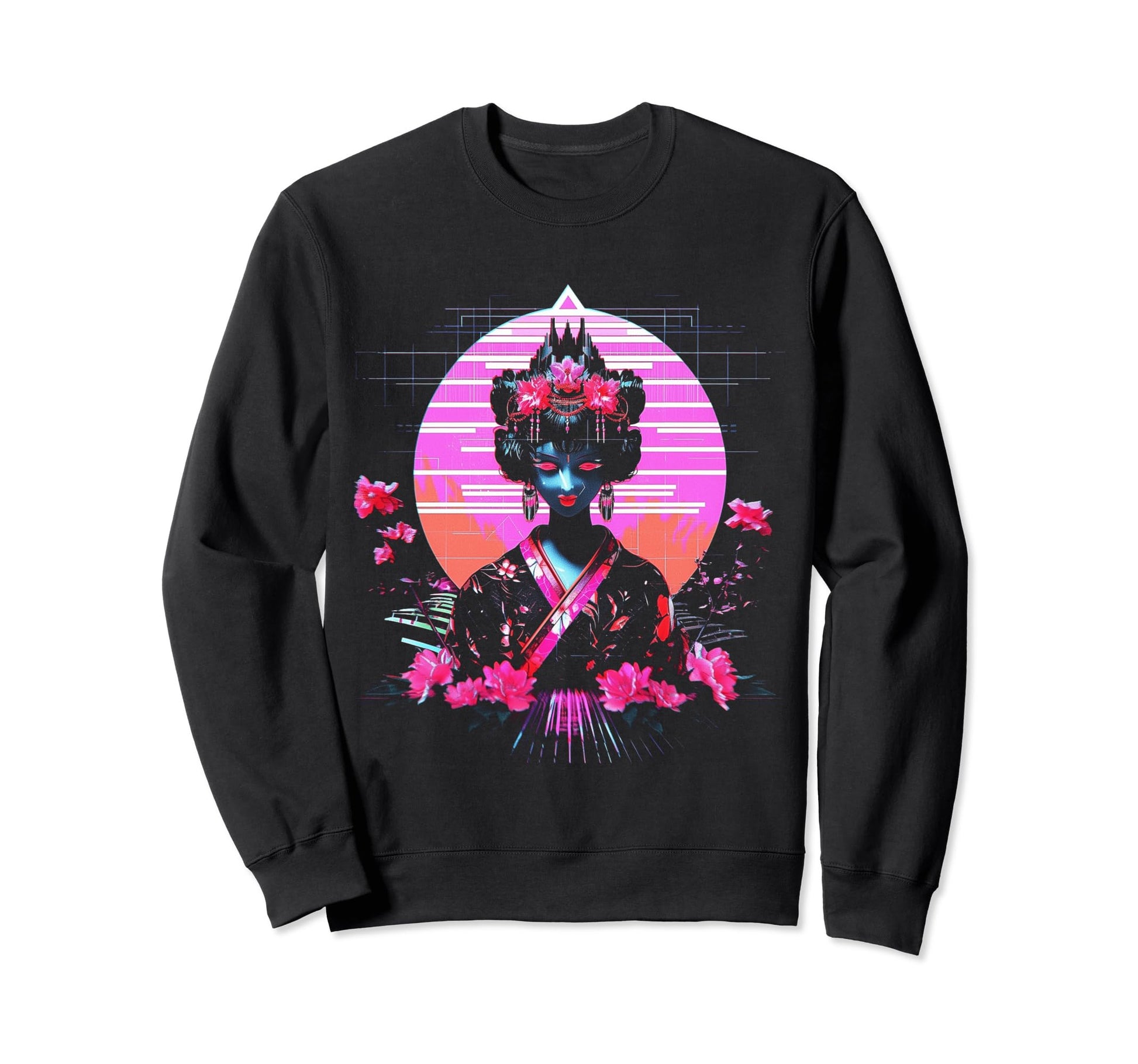 Vaporwave Geisha 80S Synthwave 11 Sweatshirt - Streetwear Style Unisex - T-Shirt, Sweatshirt, Hoodie