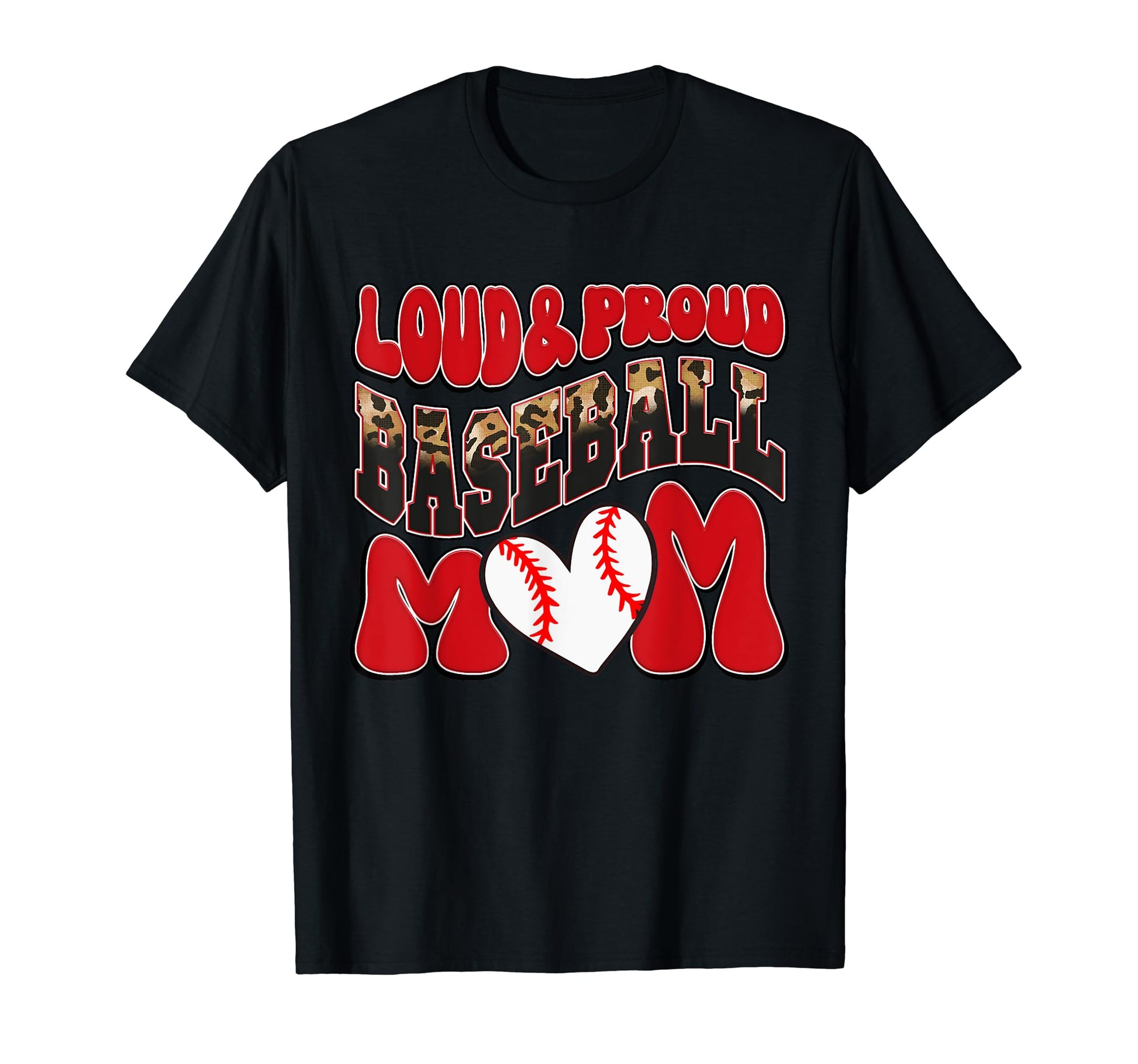Loud Proud Baseball Mom Red Team T-Shirt - Novelty Apparel Men Women - T-Shirt, Sweatshirt, Hoodie