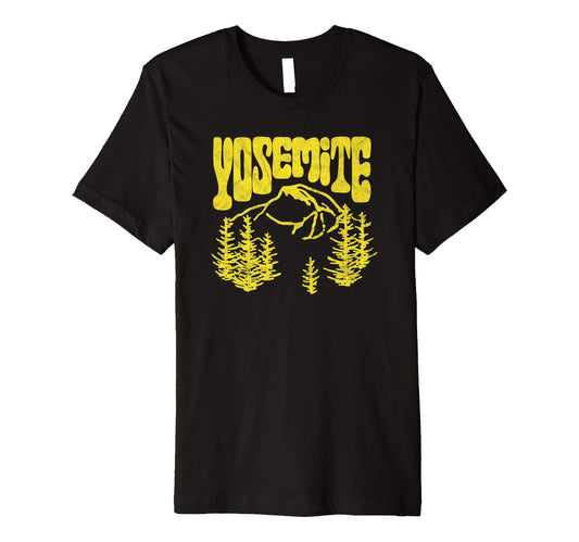 60S Vibe Yosemite National Park Mountain T-Shirt - Minimalist Print Unisex - T-Shirt, Sweatshirt, Hoodie
