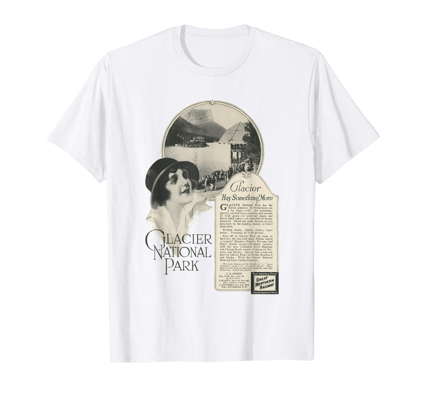 Glacier National Park Montana T-Shirt - Graphic Print for Adults - T-Shirt, Sweatshirt, Hoodie