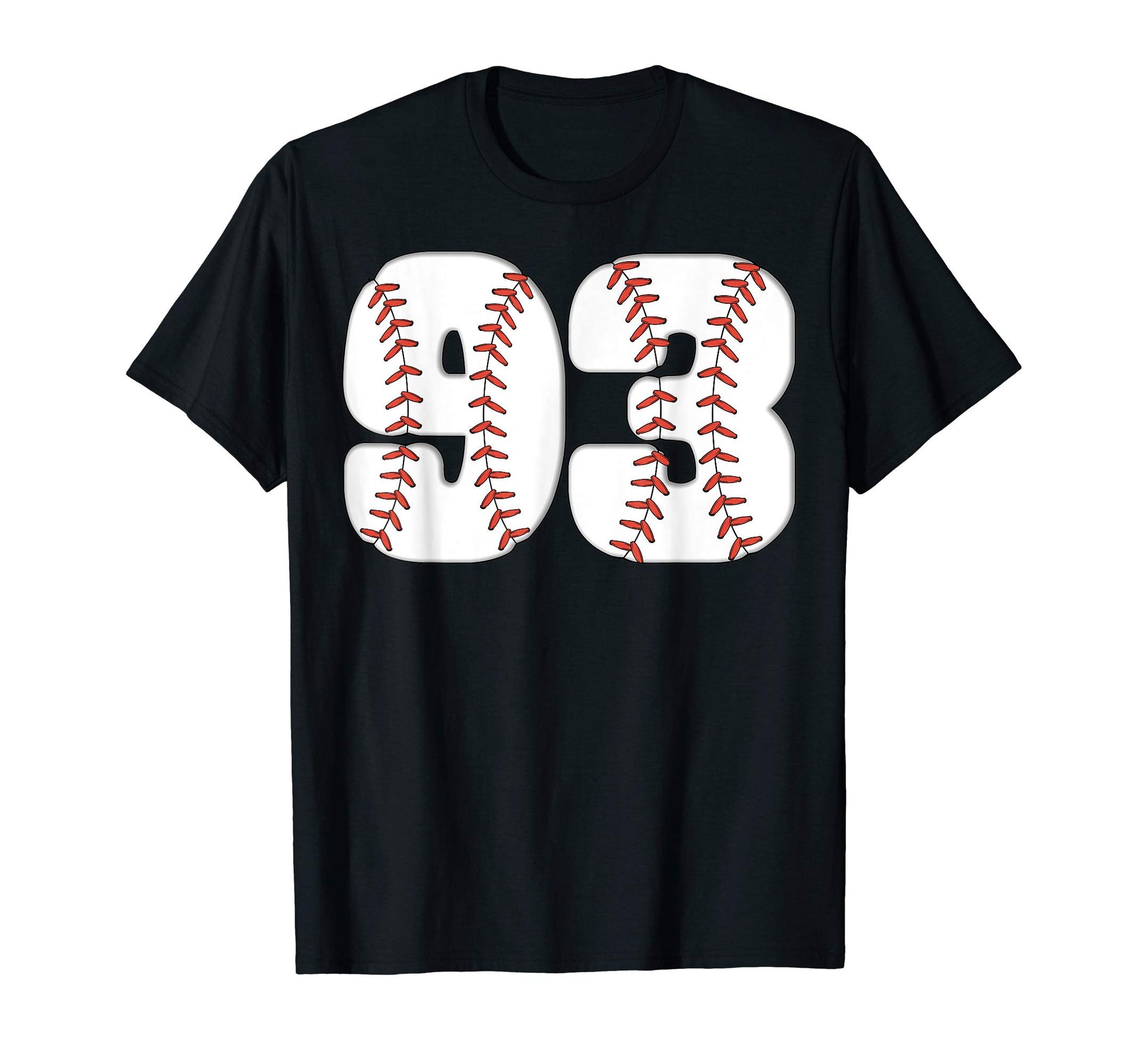 Baseball Number 93 Baseball Birthday 93 T-Shirt - Unique Graphic Men Women - T-Shirt, Sweatshirt, Hoodie