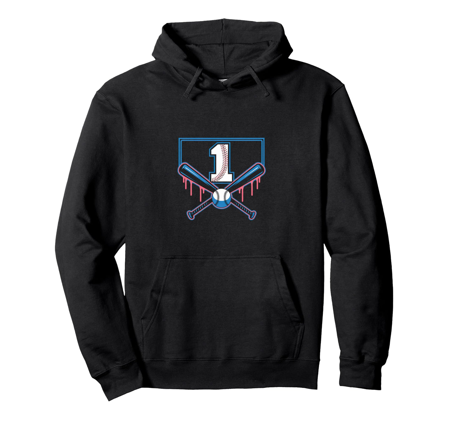 1Th Birthday Baseball Home Ice Cream Hoodie - Graphic Print for Adults - T-Shirt, Sweatshirt, Hoodie