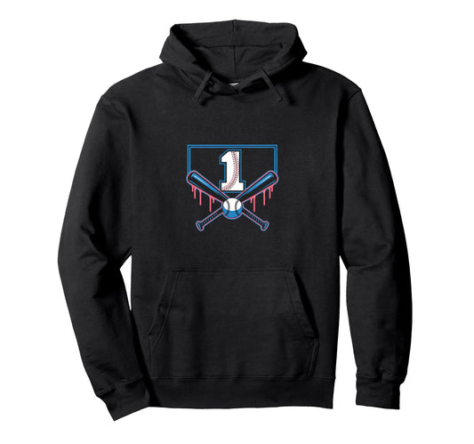 1Th Birthday Baseball Home Ice Cream Hoodie - Graphic Print for Adults - T-Shirt, Sweatshirt, Hoodie