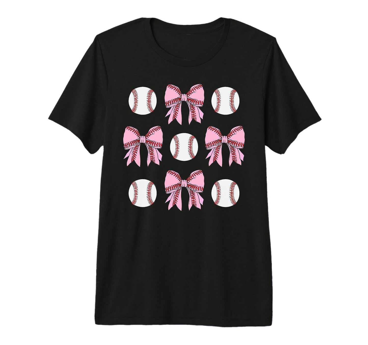 Softball Baseball Bow Womens Baseball T-Shirt - Fun Novelty Design Unisex - T-Shirt, Sweatshirt, Hoodie