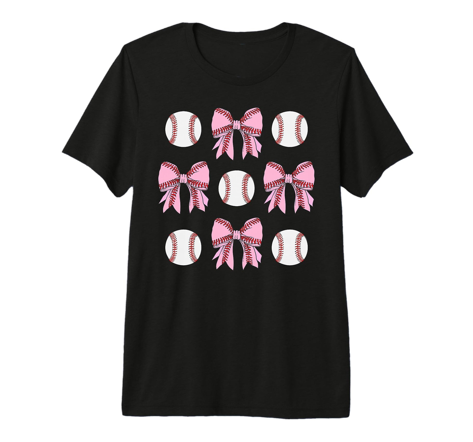 Softball Baseball Bow Womens Baseball T-Shirt - Fun Novelty Design Unisex - T-Shirt, Sweatshirt, Hoodie