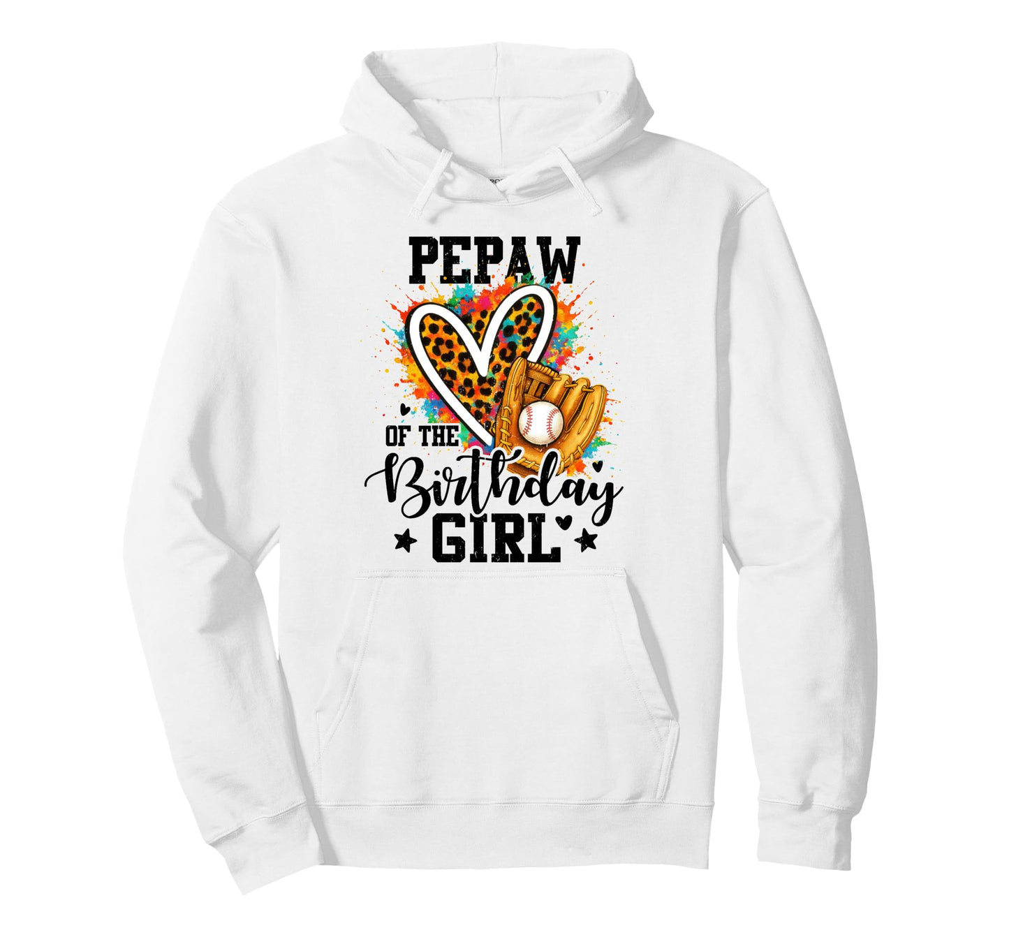 Pepaw Birthday Baseball Colorful Hoodie - Minimalist Print for Adults - T-Shirt, Sweatshirt, Hoodie
