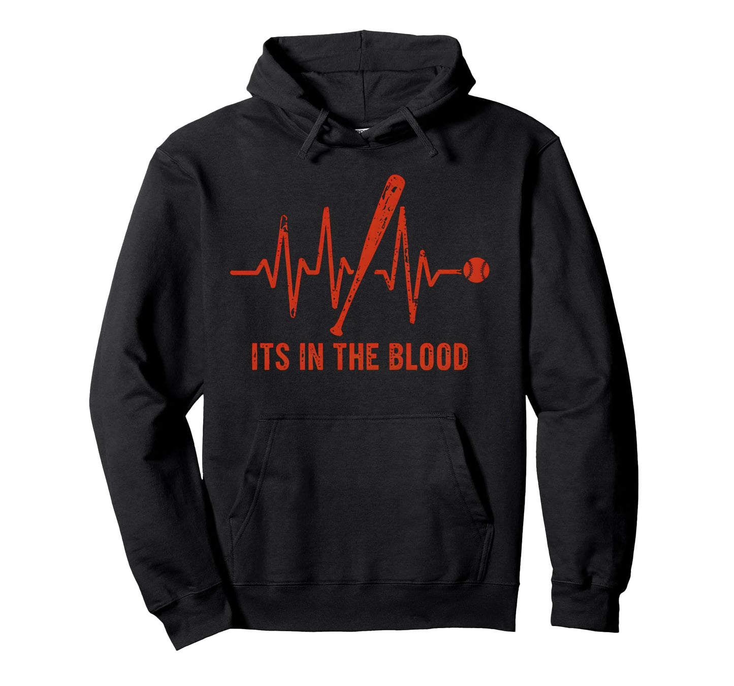Funny Baseball Heartbeat Hoodie - Novelty Apparel Unisex - T-Shirt, Sweatshirt, Hoodie
