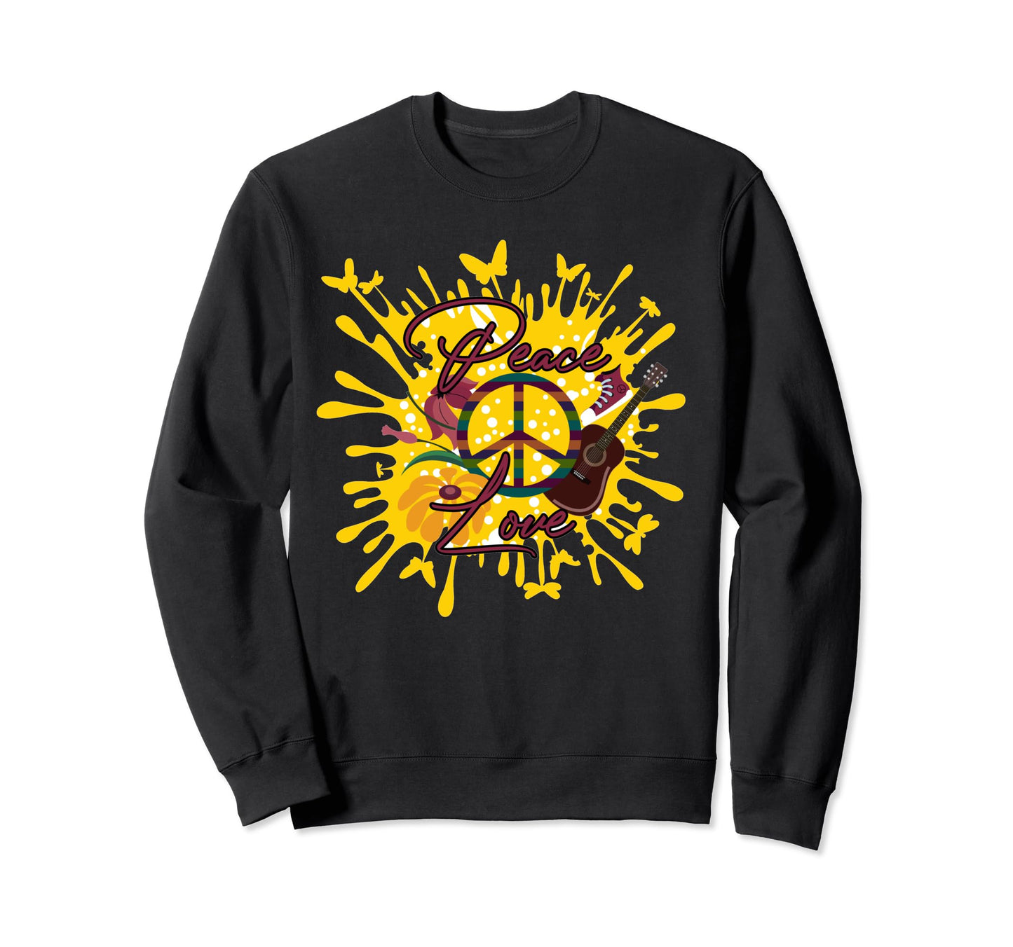 Peace Love And Butterflues Sweatshirt - Aesthetic Graphic for Adults - T-Shirt, Sweatshirt, Hoodie