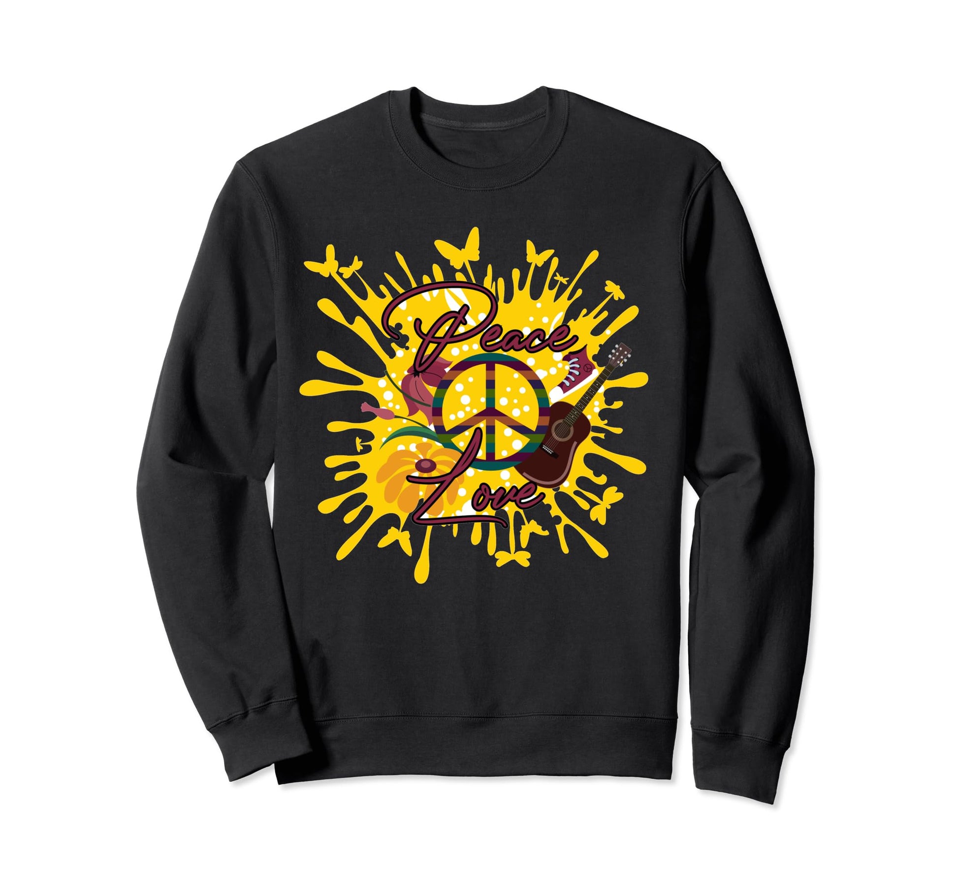 Peace Love And Butterflues Sweatshirt - Aesthetic Graphic for Adults - T-Shirt, Sweatshirt, Hoodie