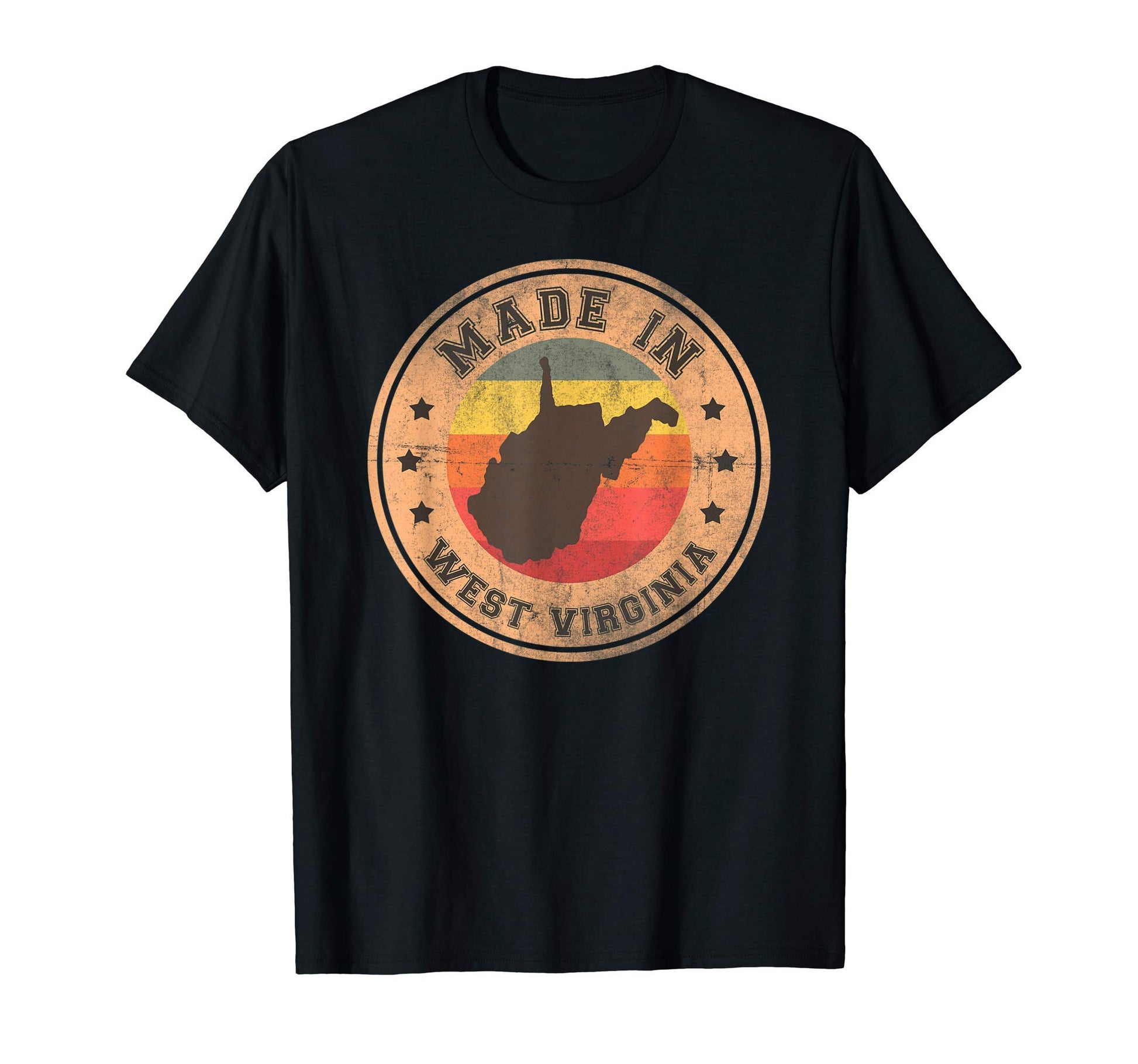 West Virginia Us State Map Stripes T-Shirt - Unique Graphic Men Women - T-Shirt, Sweatshirt, Hoodie