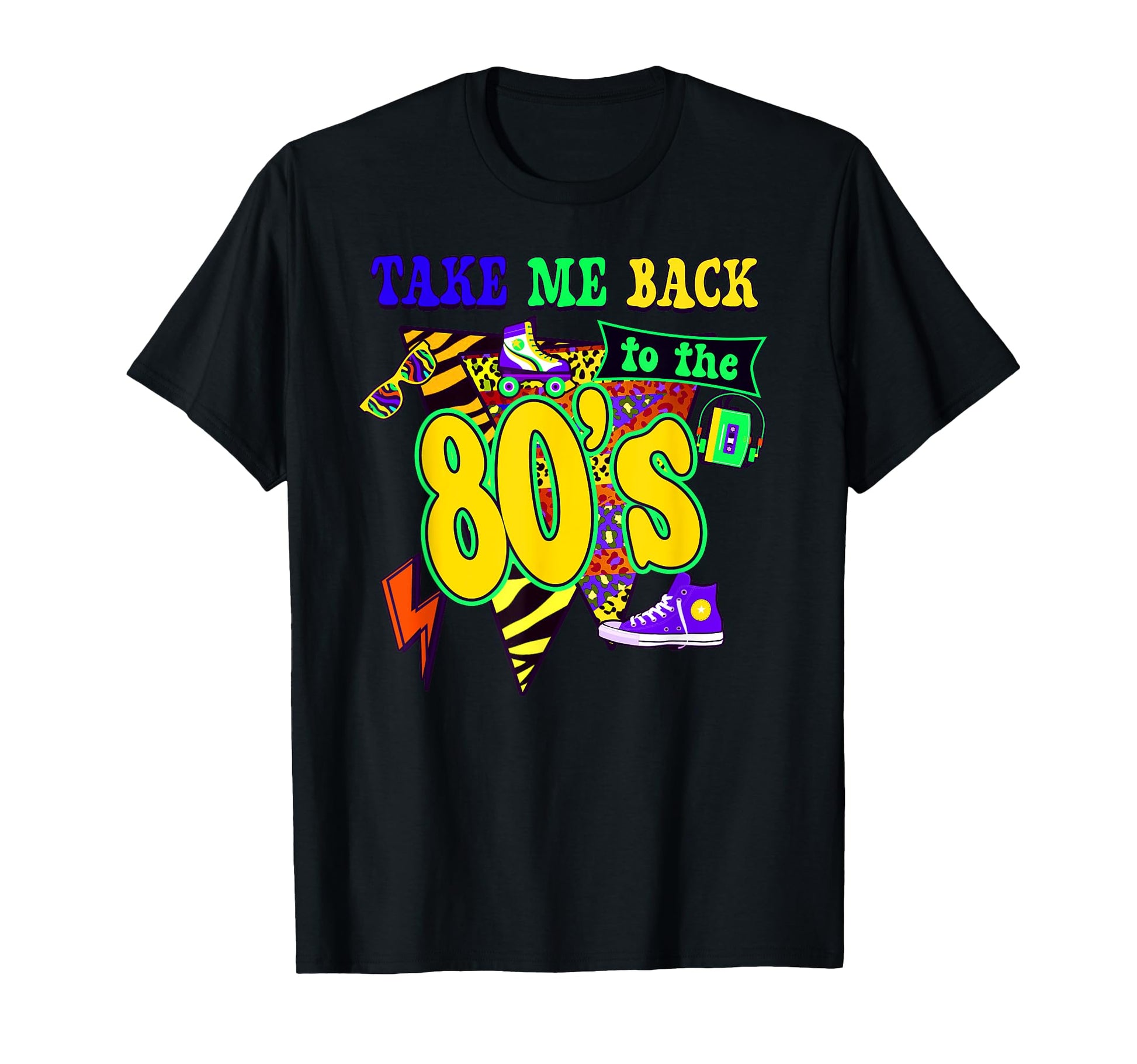 1980S Party Theme Roller Skates And T-Shirt - Custom Art Print Men Women - T-Shirt, Sweatshirt, Hoodie