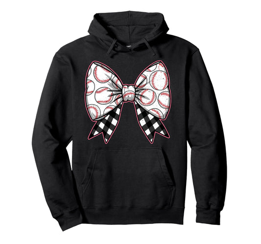 Baseball Bow Softball Ribbon Sweatshirt - Aesthetic Graphic Unisex - T-Shirt, Sweatshirt, Hoodie