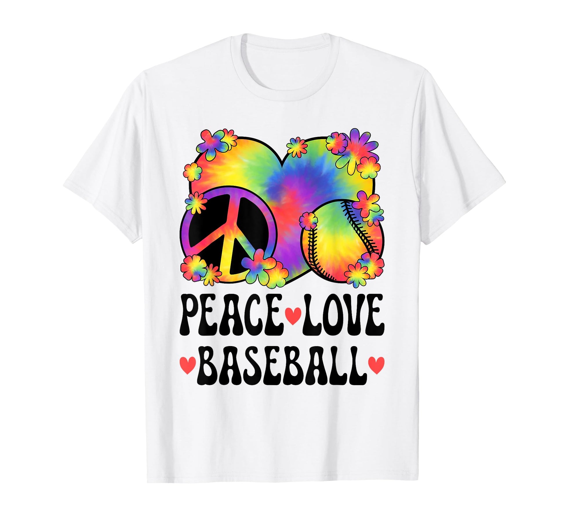 Peace Love Baseball Lover 60S 70S T-Shirt - Unique Graphic for Adults - T-Shirt, Sweatshirt, Hoodie