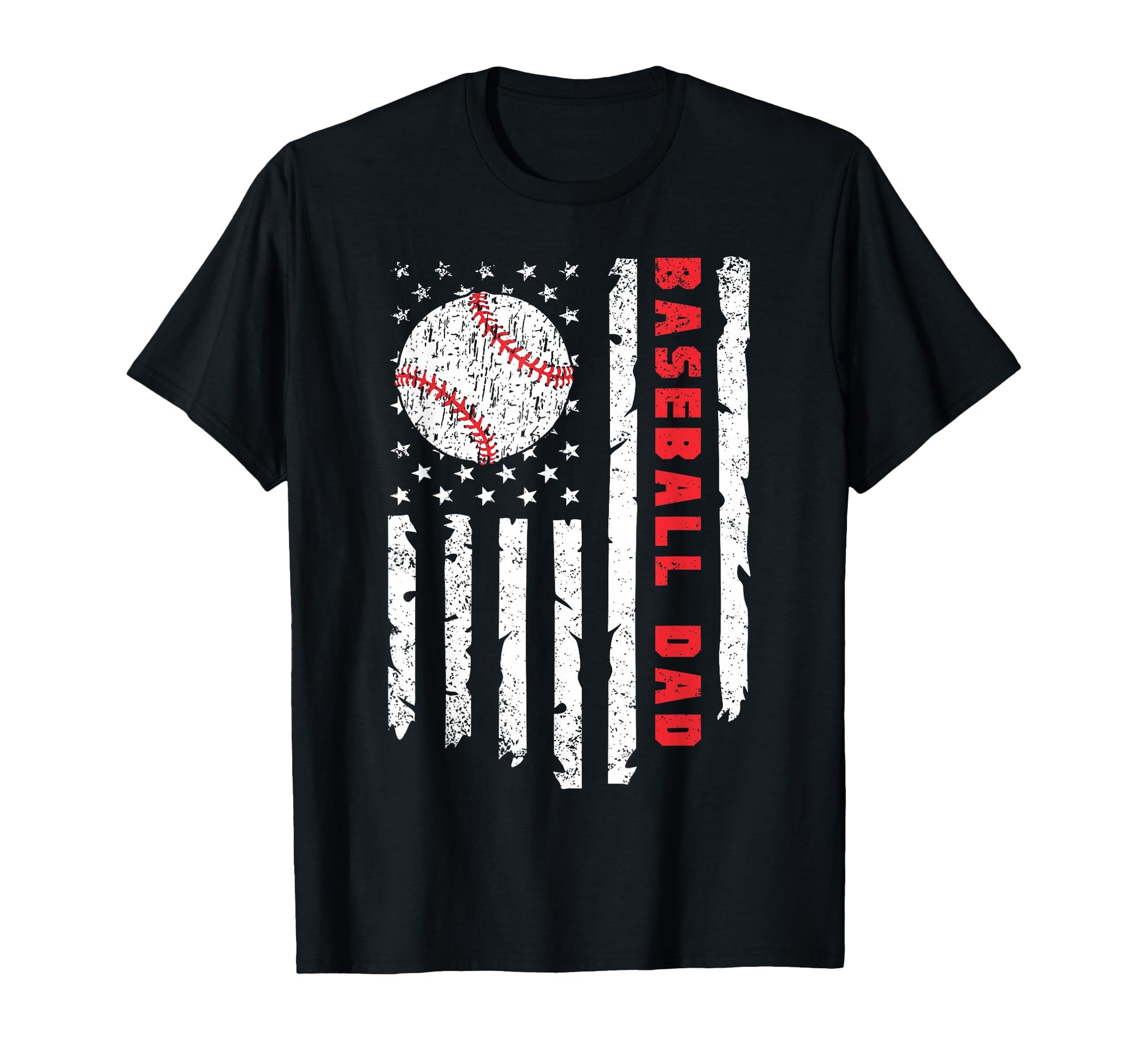 Baseball Dad Usa American Flag T-Shirt - Fun Novelty Design Men Women - T-Shirt, Sweatshirt, Hoodie