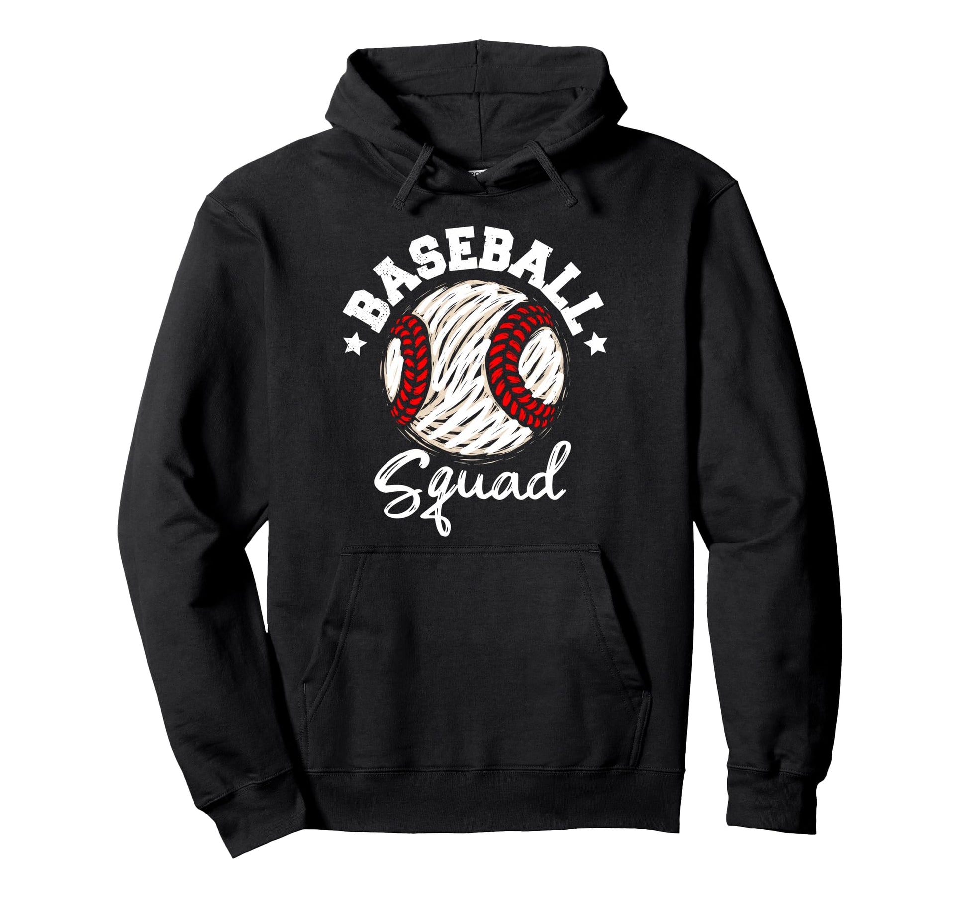 Baseball Squad Distressed Baseball Player Hoodie - Unique Graphic Unisex - T-Shirt, Sweatshirt, Hoodie