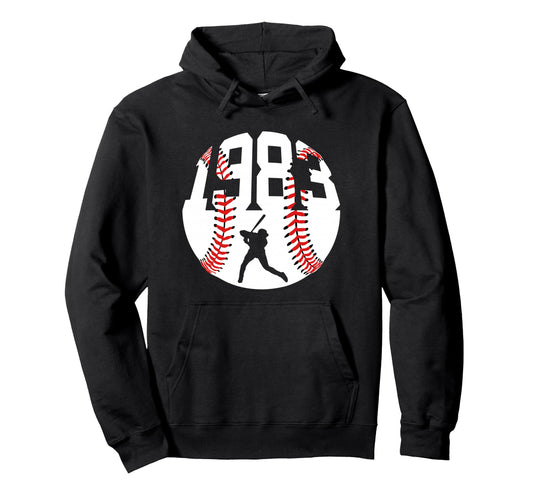1983 Baseball 43Rd Birthday Hoodie - Graphic Print Men Women - T-Shirt, Sweatshirt, Hoodie