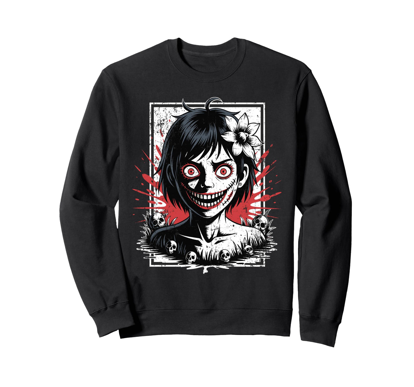 Japanese Horror Anime Manga Japan Y2K Sweatshirt - Custom Art Print Unisex - T-Shirt, Sweatshirt, Hoodie