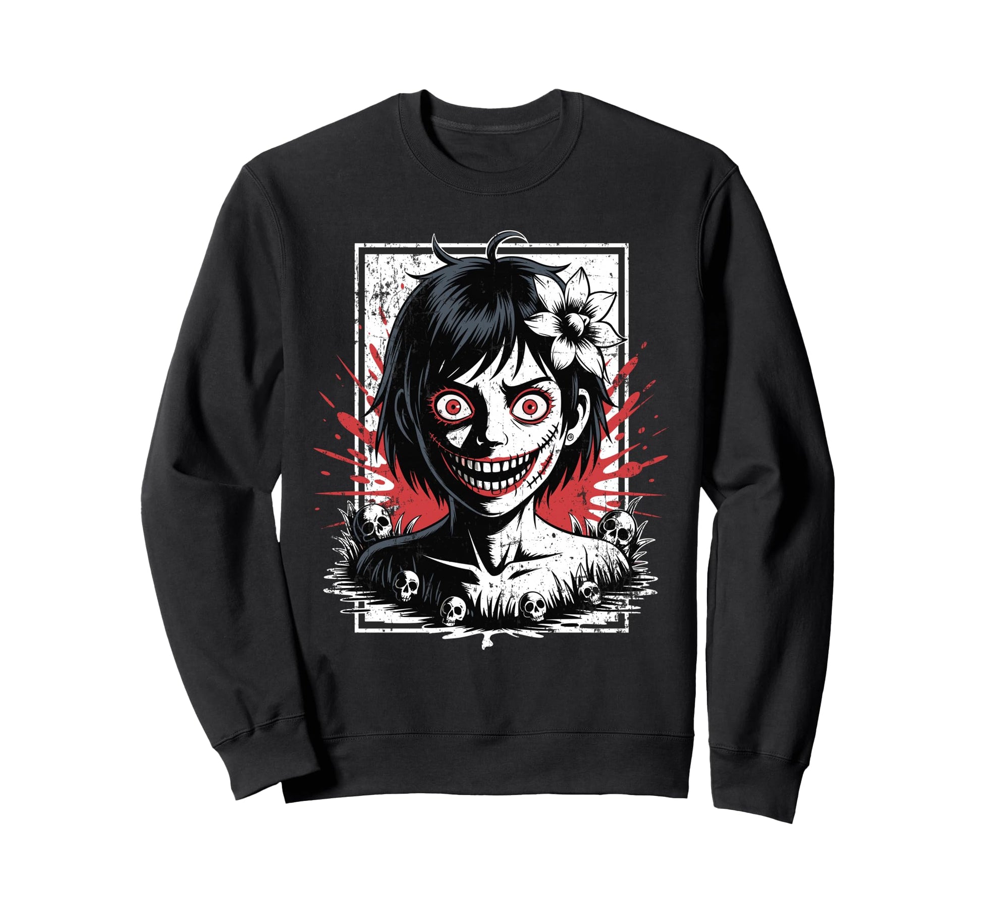 Japanese Horror Anime Manga Japan Y2K Sweatshirt - Custom Art Print Unisex - T-Shirt, Sweatshirt, Hoodie