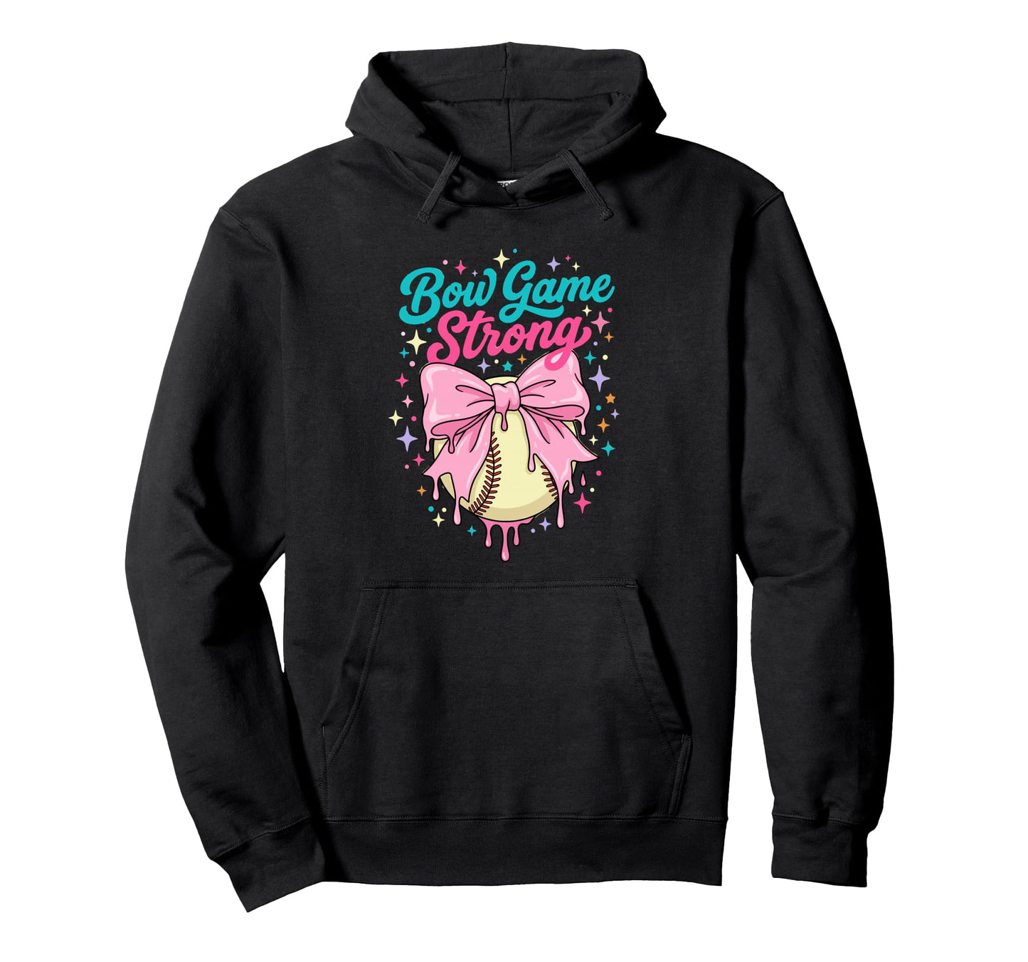 Bow Game Strong Baseball Softball Hoodie - Minimalist Print for Adults - T-Shirt, Sweatshirt, Hoodie