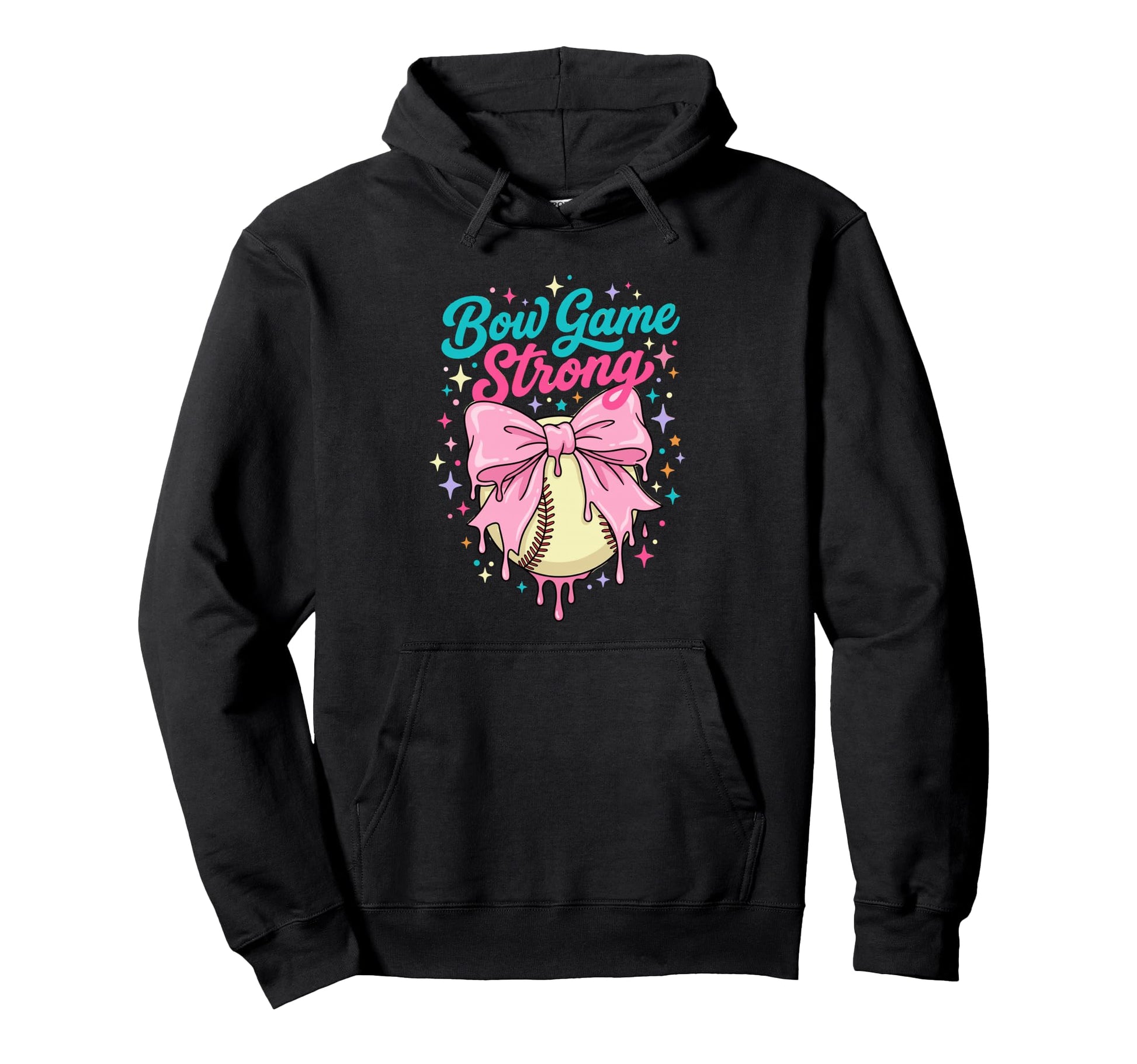 Bow Game Strong Baseball Softball Hoodie - Minimalist Print for Adults - T-Shirt, Sweatshirt, Hoodie