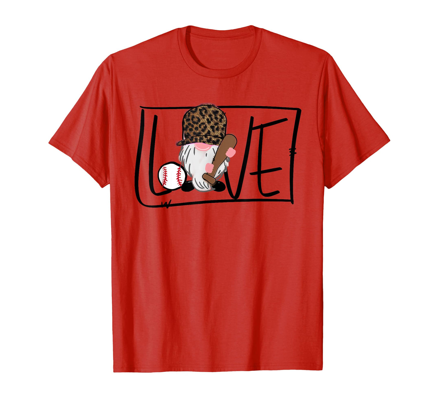 I Love Baseball And Gnome Leopard And T-Shirt - Trendy Graphic Men Women - T-Shirt, Sweatshirt, Hoodie