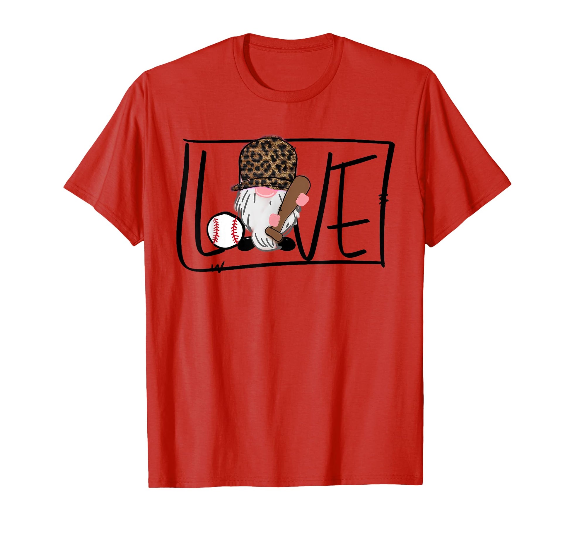 I Love Baseball And Gnome Leopard And T-Shirt - Trendy Graphic Men Women - T-Shirt, Sweatshirt, Hoodie