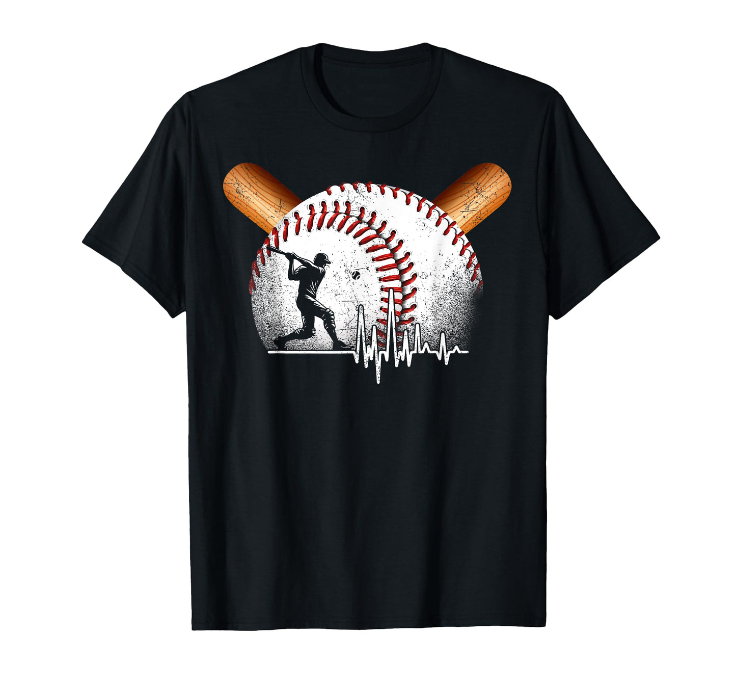 Funny Baseball Player Heartbeat T-Shirt - Novelty Apparel for Adults - T-Shirt, Sweatshirt, Hoodie