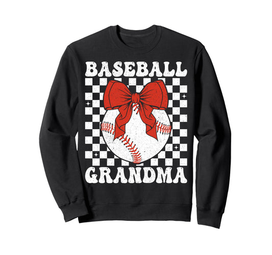Baseball Grandma Coquette Bow Sweatshirt - Casual Everyday Wear Men Women - T-Shirt, Sweatshirt, Hoodie