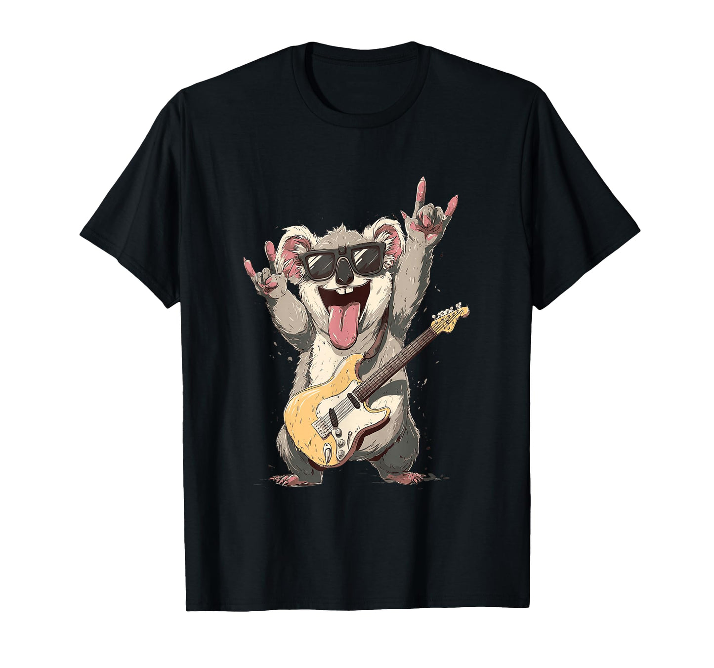 Koala Rock Music Guitarist Funny Animal T-Shirt - Trendy Graphic for Adults - T-Shirt, Sweatshirt, Hoodie